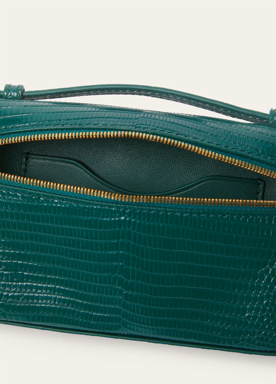 Minibolso de piel de lagarto con bolsillo adicional Jazz Club/Sun Gold