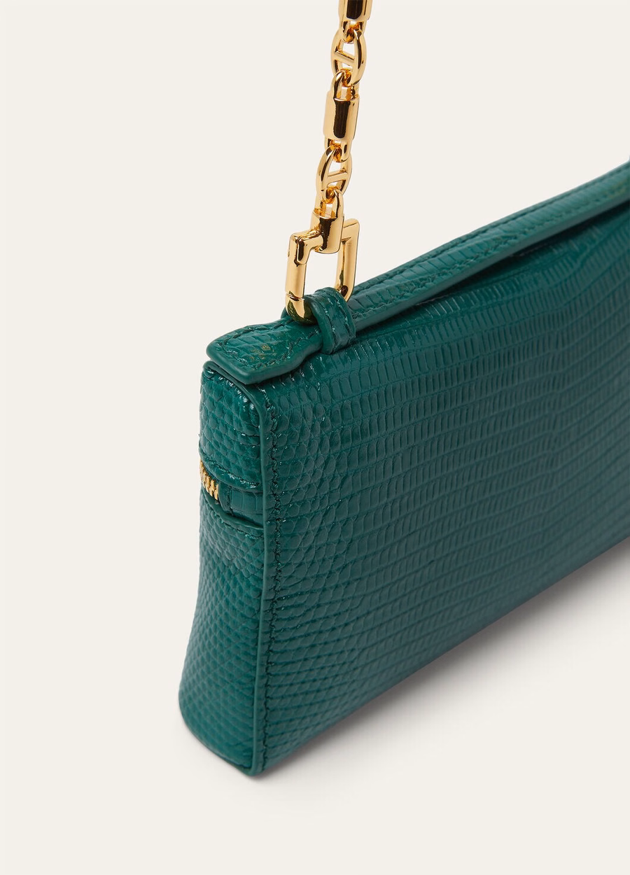 Minibolso de piel de lagarto con bolsillo adicional Jazz Club/Sun Gold