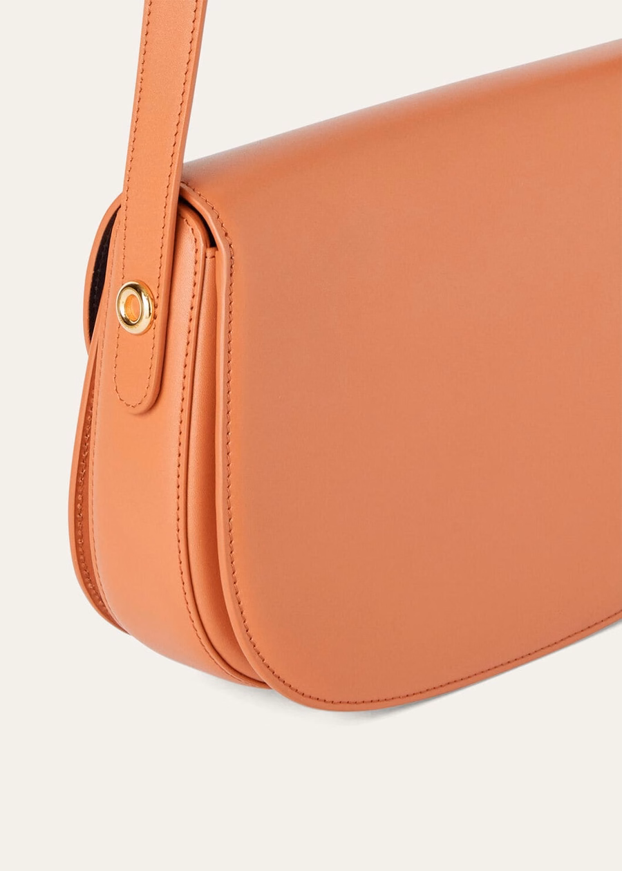 Bolso pequeño Ghiera de piel de becerro lisa con estampado de peces koi/azul marino