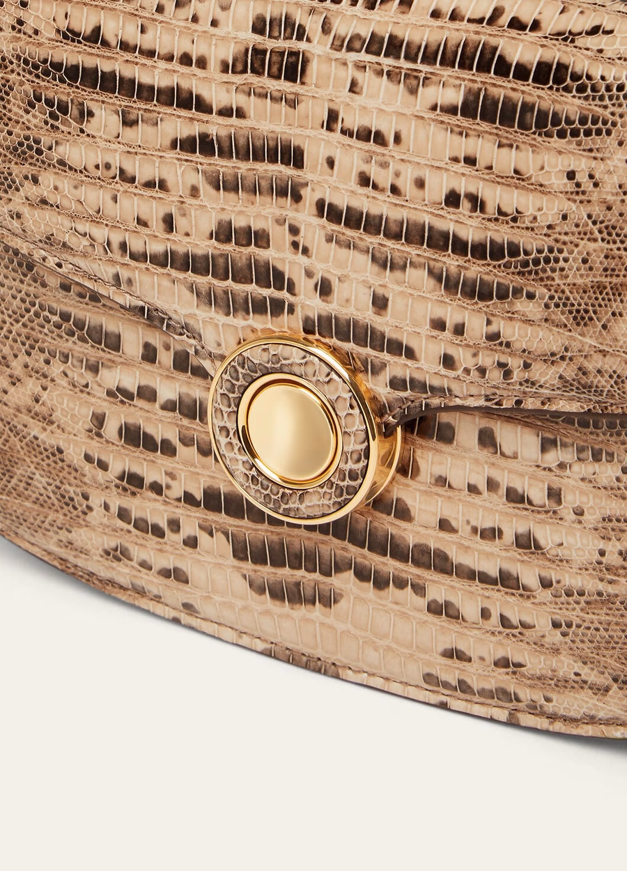 Bolso Mini Giera Tejus de piel color gabardina claro/oro sol