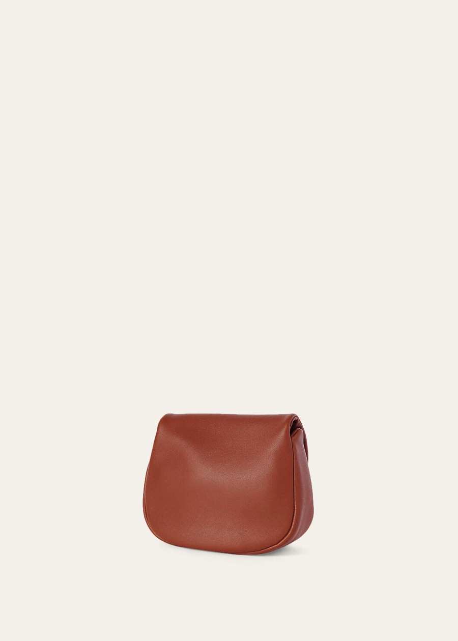 Bolso Giera Softy de piel de cordero color caramelo ahumado/oro sol