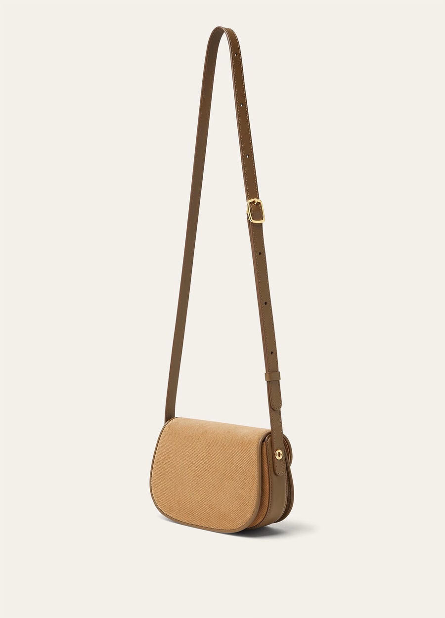 Mini bolso Ghiera de piel de becerro color castaño dorado/alcaparras saladas/sol dorado