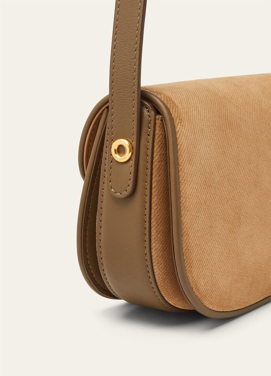 Mini bolso Ghiera de piel de becerro color castaño dorado/alcaparras saladas/sol dorado