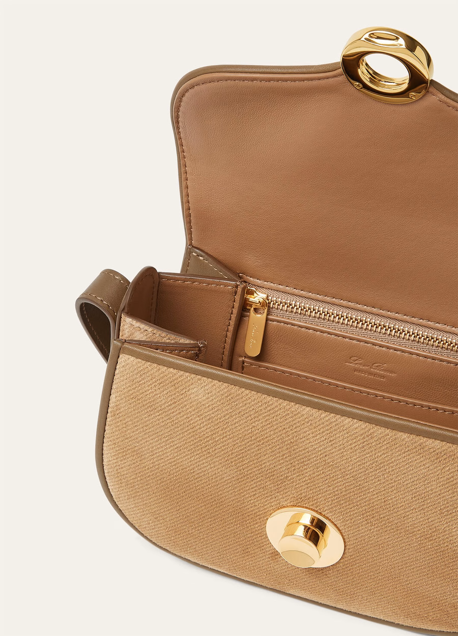 Mini bolso Ghiera de piel de becerro color castaño dorado/alcaparras saladas/sol dorado