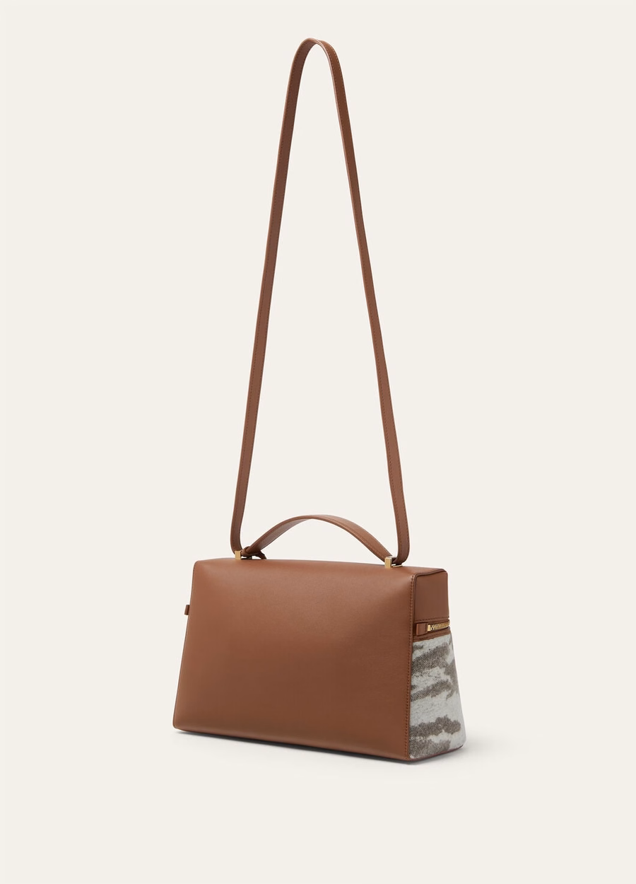 Bolsa extra L27 Cachemira Lana virgen Gris brumoso/Guijarro invernal/Topo/Oro sol
