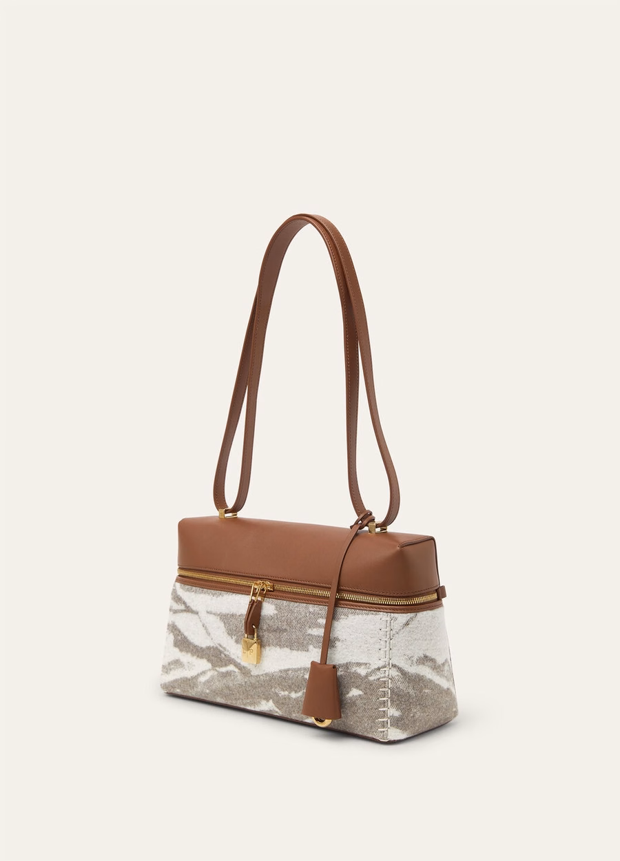 Bolsa extra L27 Cachemira Lana virgen Gris brumoso/Guijarro invernal/Topo/Oro sol