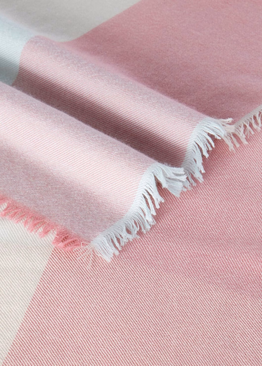 Foulard Quadrilatero del Silenzio Seda Cashmere TRAVERTINO CLARO/CINTAS PRIMAVERA