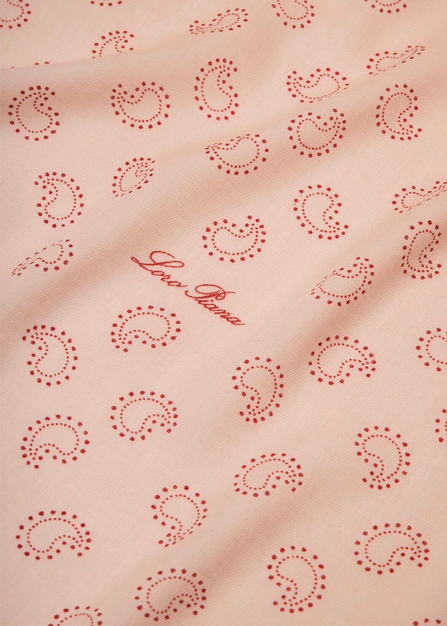 Loro Piana Foulard Bandana Lana Rosa Palo/Rojo