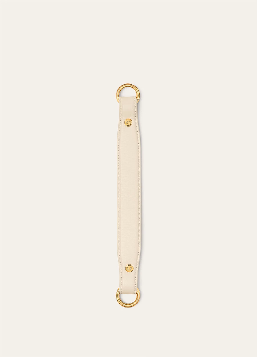 Loro Piana Handle Foulard de piel de becerro blanco susurro/oro sol