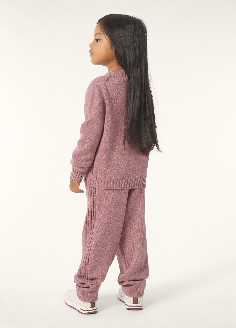 Sudadera infantil Parksville de cuello redondo, cachemir para bebé, color morado jaspeado.