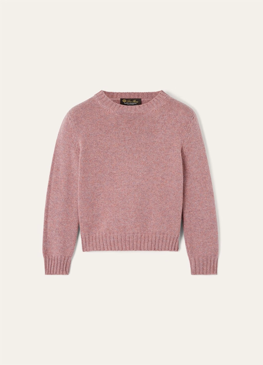 Sudadera infantil Parksville de cuello redondo, cachemir para bebé, color morado jaspeado.