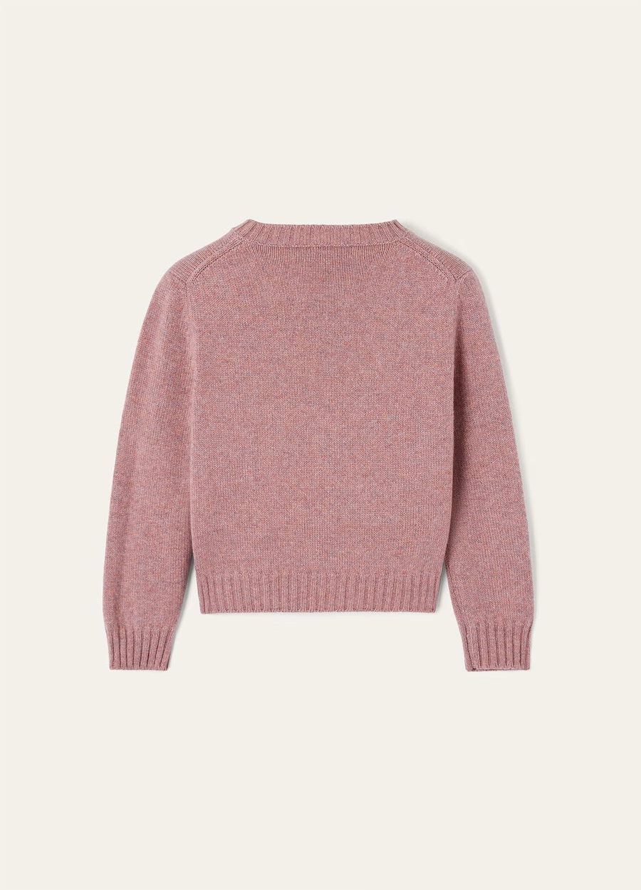 Sudadera infantil Parksville de cuello redondo, cachemir para bebé, color morado jaspeado.
