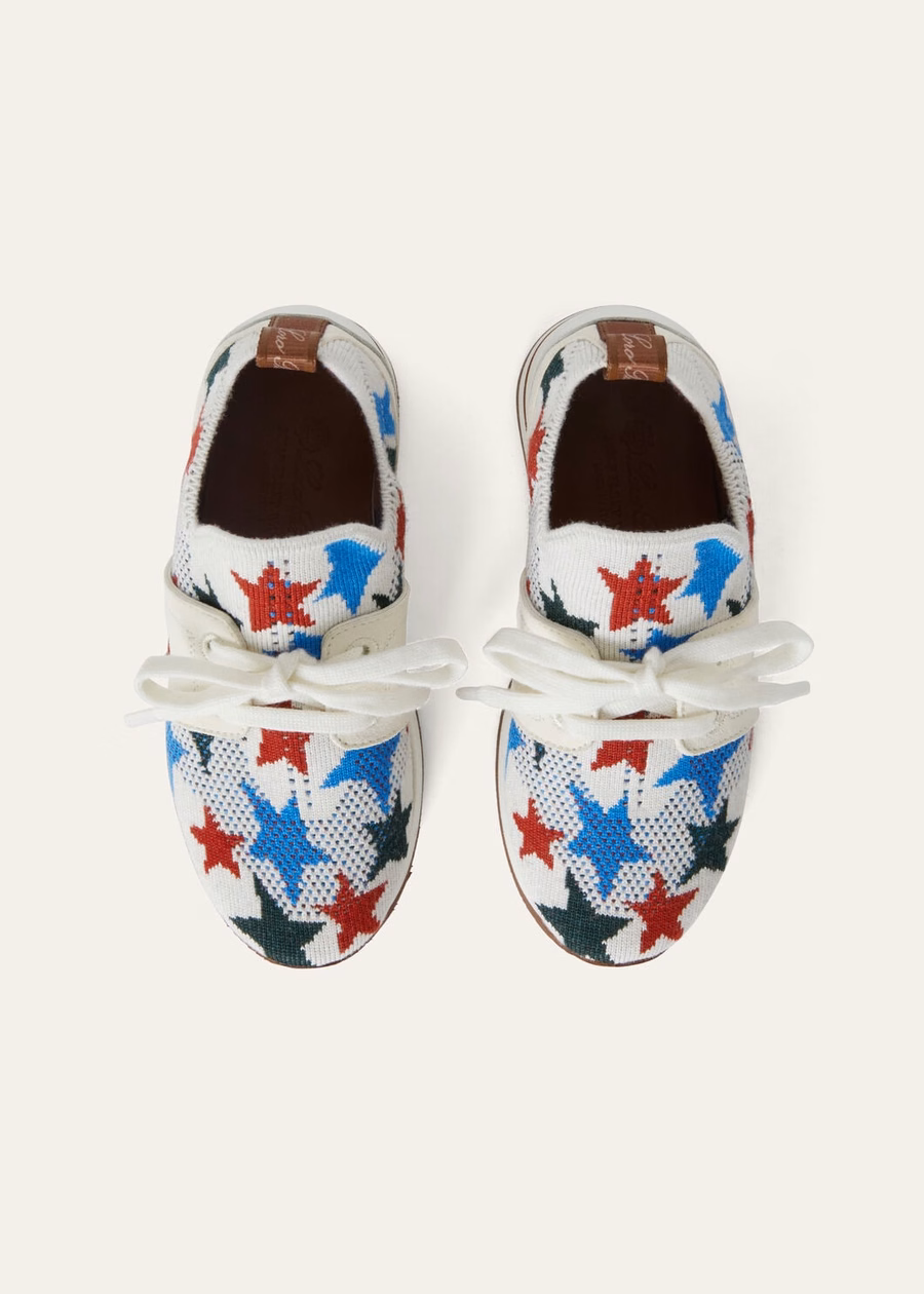 Zapatillas infantiles 360 LP Flexy Walk de lana virgen, color rojo/azul/verde.
