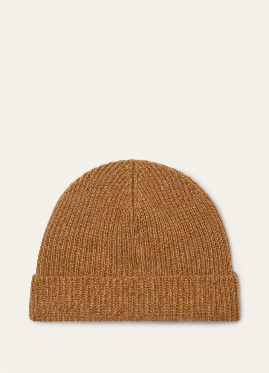 Gorro Fobello Beanie Baby de cachemira color camello melange