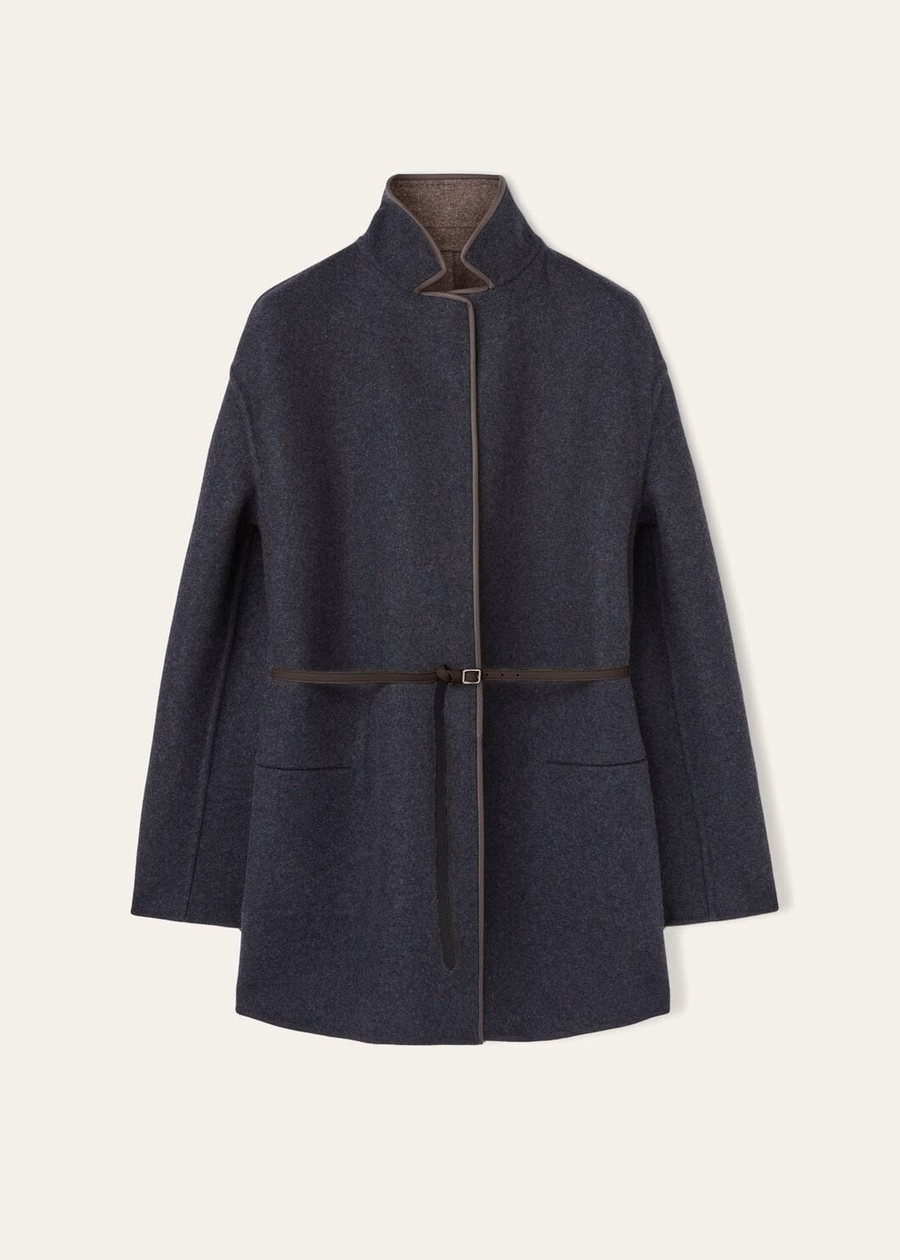 Chaqueta de cachemir Jimi Baby, color negro-gris jaspeado/madera jaspeada wengué.