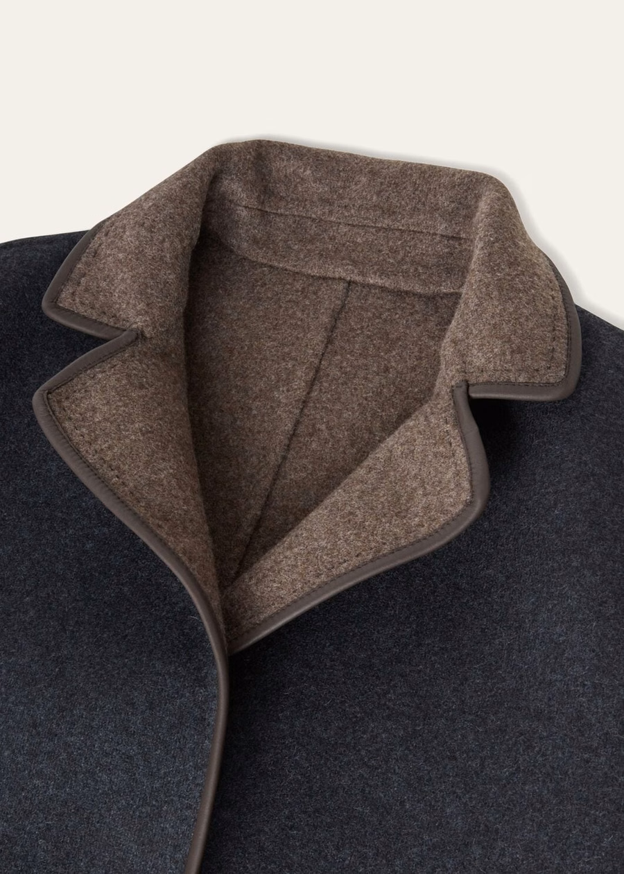 Chaqueta de cachemir Jimi Baby, color negro-gris jaspeado/madera jaspeada wengué.