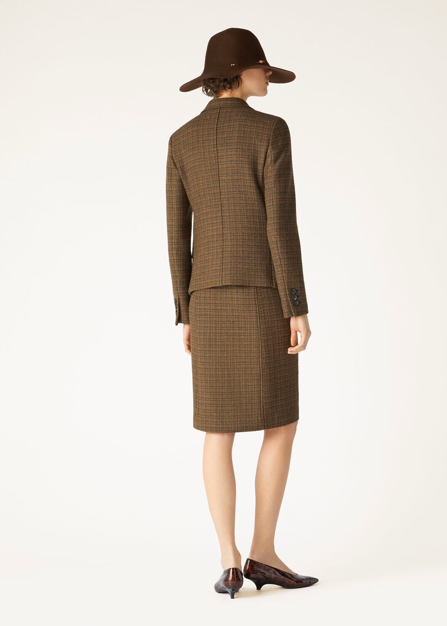 Lucile Sopra Visso Chaqueta Pied De Poule De Lana/Gingerbread Gold Melange