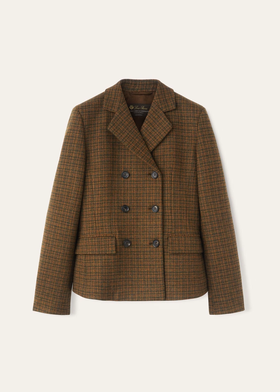 Lucile Sopra Visso Chaqueta Pied De Poule De Lana/Gingerbread Gold Melange