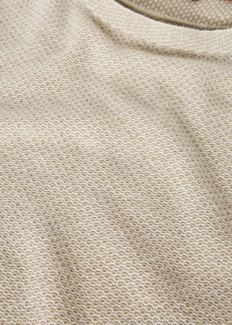Jersey de cuello redondo City Pull Baby Cashmere Blanco Nieve/Semillas de Cilantro Melange