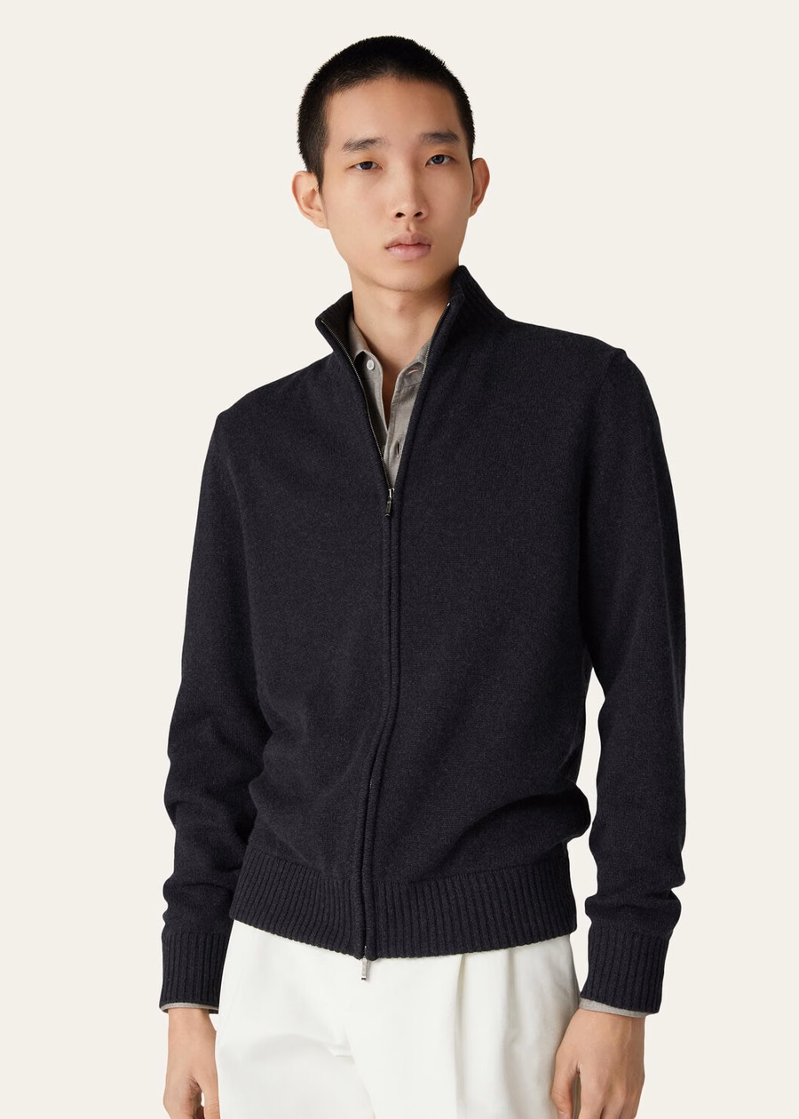 Chaqueta bomber Parksville Baby Cashmere negra/gris jaspeada