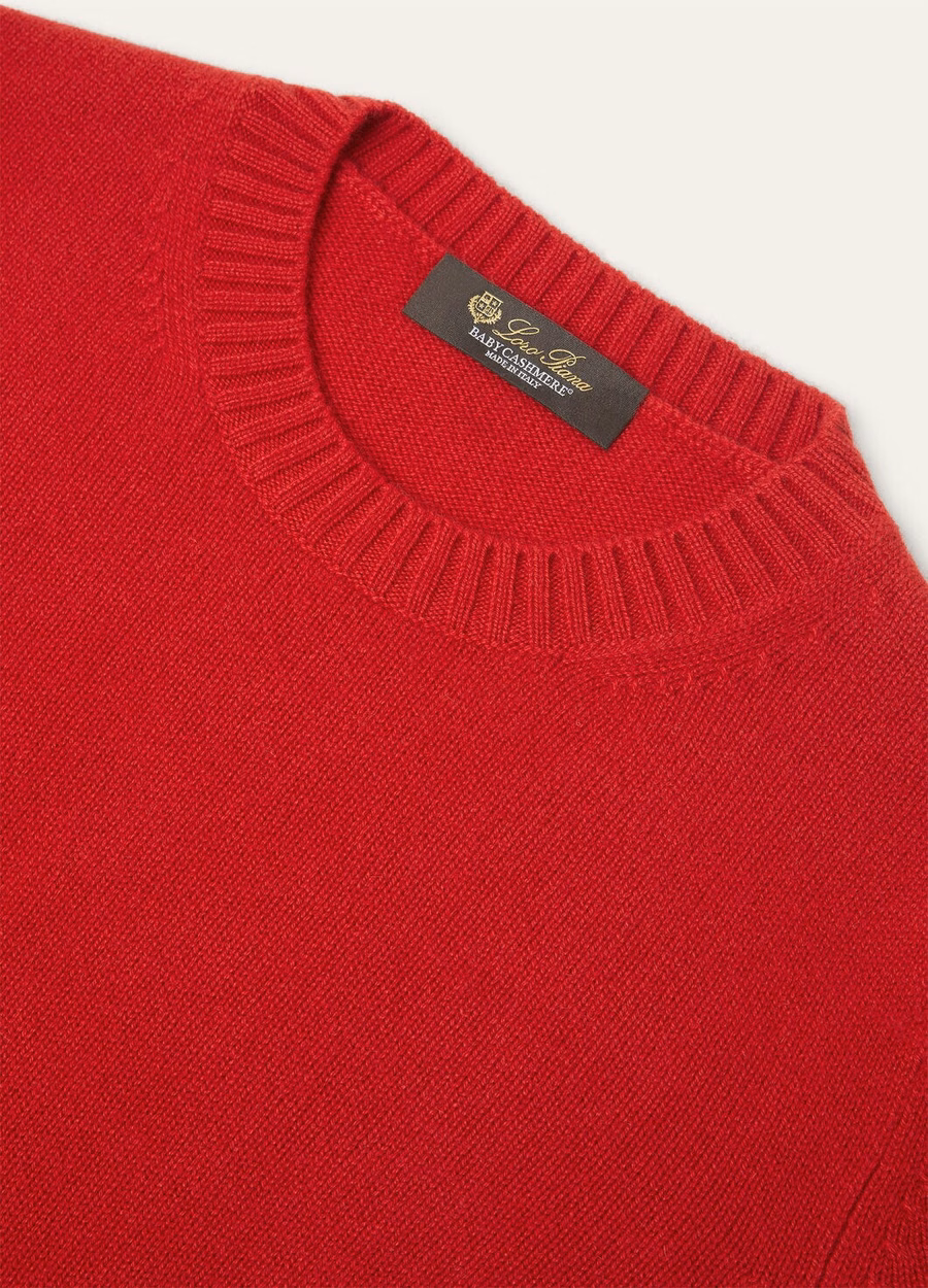 Sudadera Parksville de cuello redondo, cachemir bebé, color rojo manzana caramelo.
