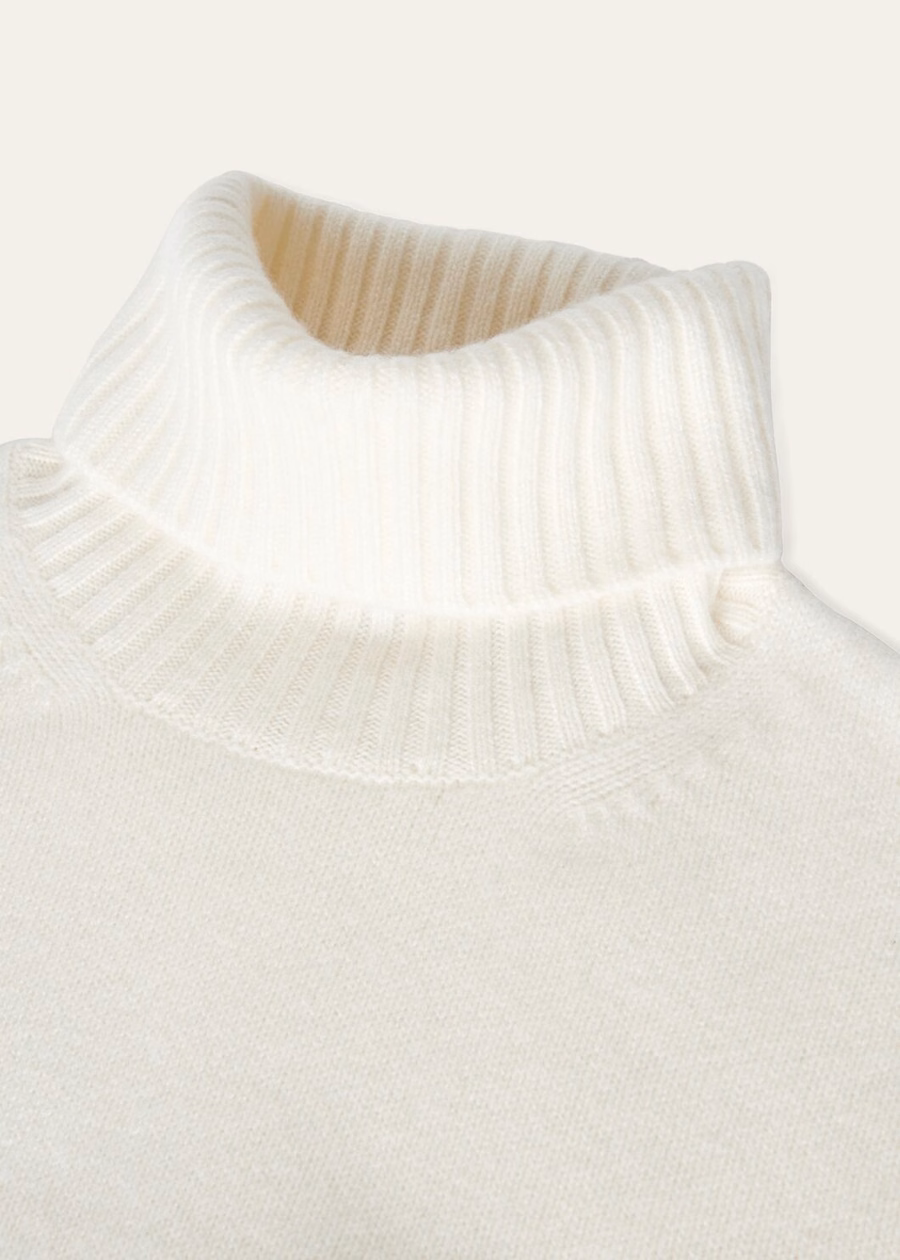Jersey de cuello alto Parksville Baby de cachemir blanco titanio