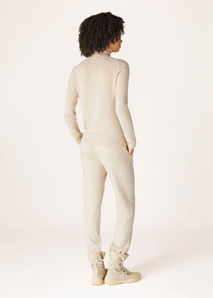 Jersey de cuello alto Parksville Baby Cashmere Natural Melange