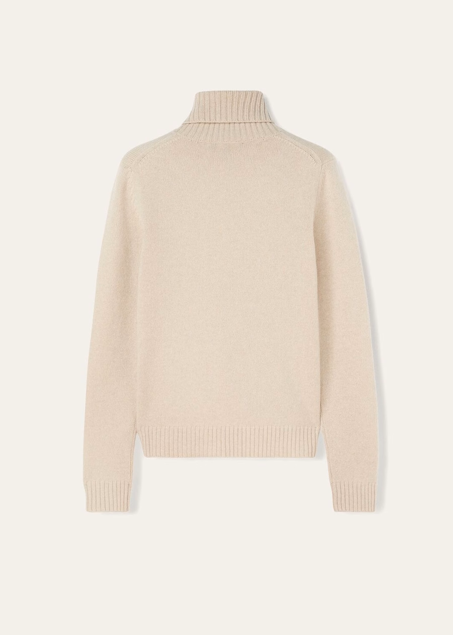 Jersey de cuello alto Parksville Baby Cashmere Natural Melange