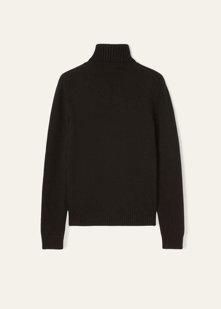 Jersey de cuello alto Parksville Baby de cachemir negro
