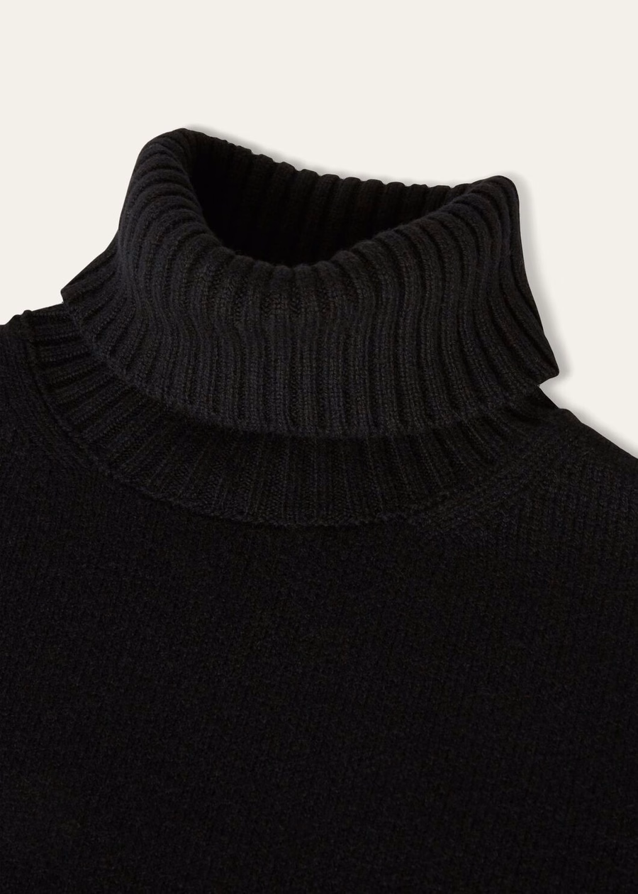 Jersey de cuello alto Parksville Baby de cachemir negro