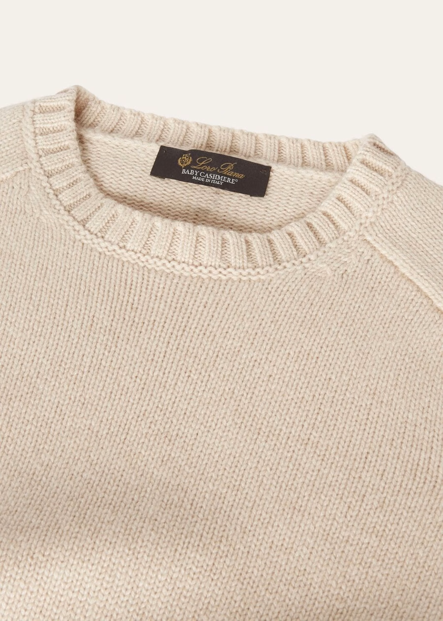 Sudadera Parksville de cuello redondo, cachemir bebé, color natural jaspeado.