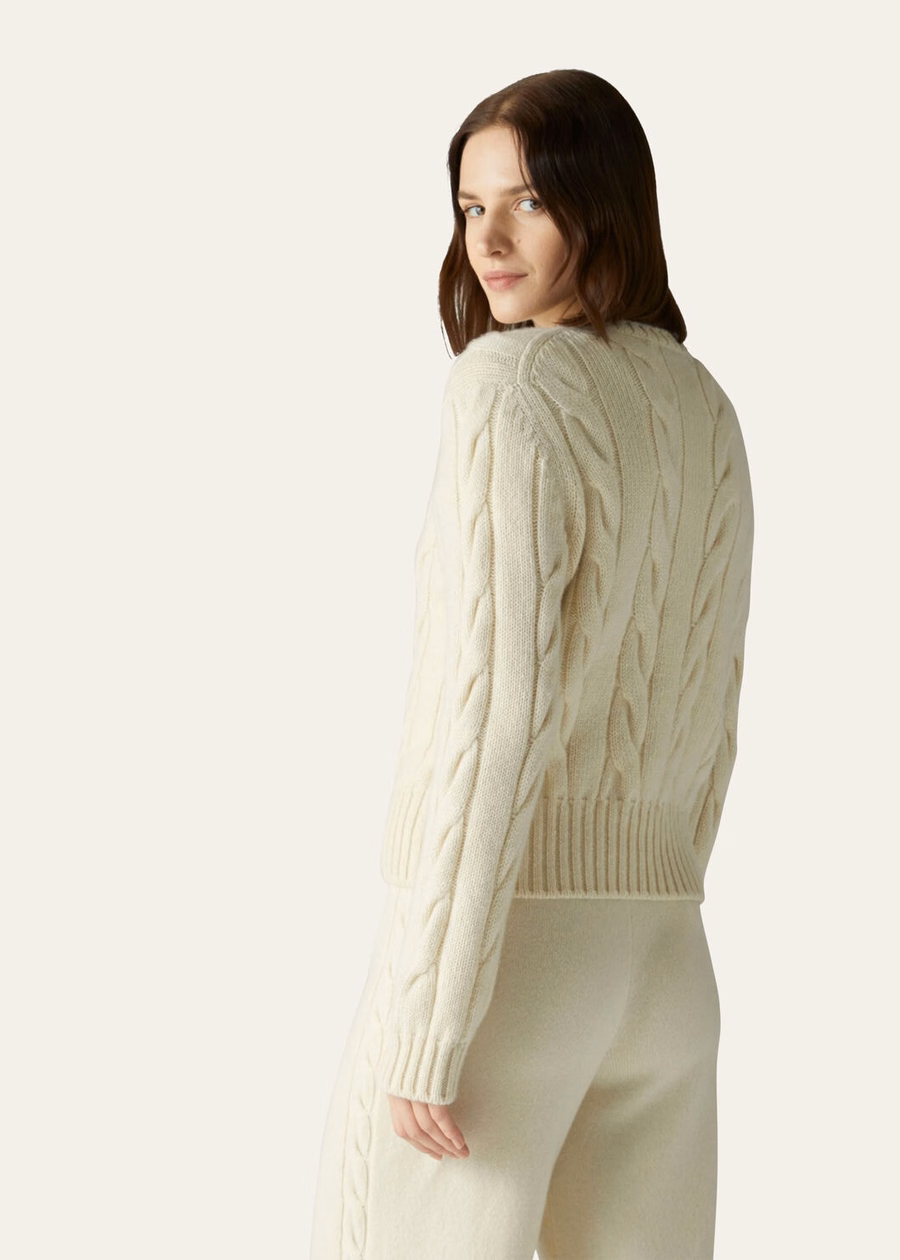 Cuello redondo Napier Baby Cashmere Coarsehair® Blanco Nieve