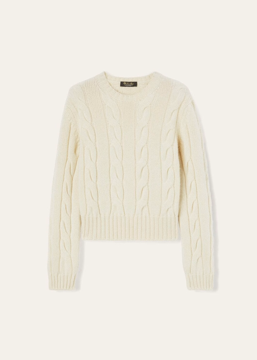 Cuello redondo Napier Baby Cashmere Coarsehair® Blanco Nieve