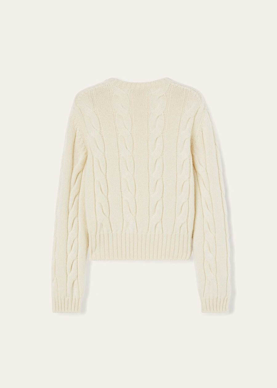 Cuello redondo Napier Baby Cashmere Coarsehair® Blanco Nieve