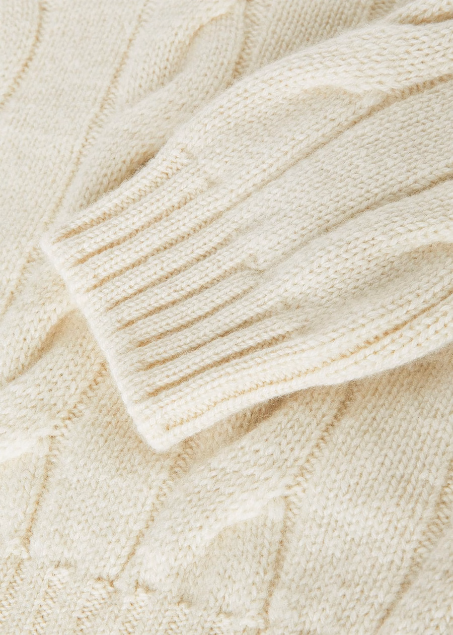 Cuello redondo Napier Baby Cashmere Coarsehair® Blanco Nieve