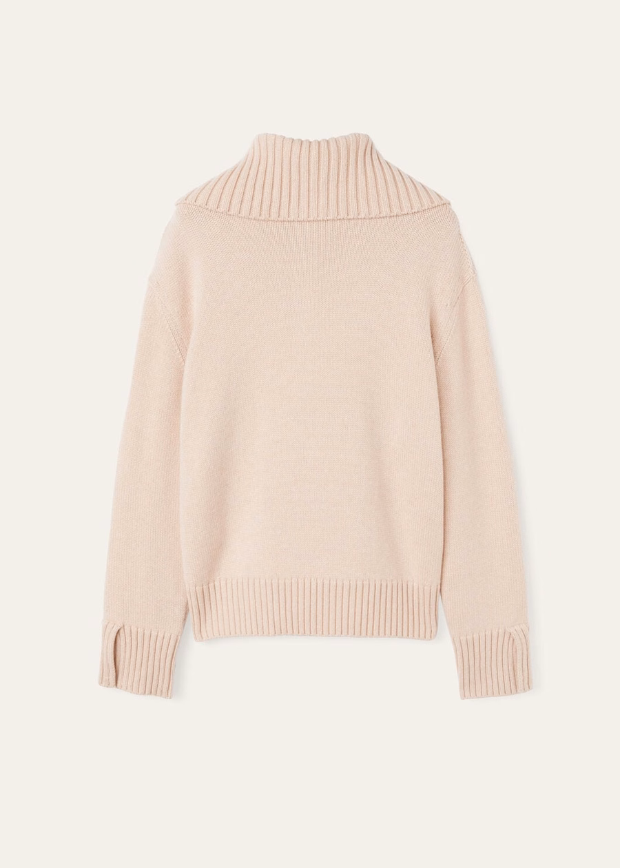 Jersey de cachemir para bebé Parksville, color beige rosado jaspeado.