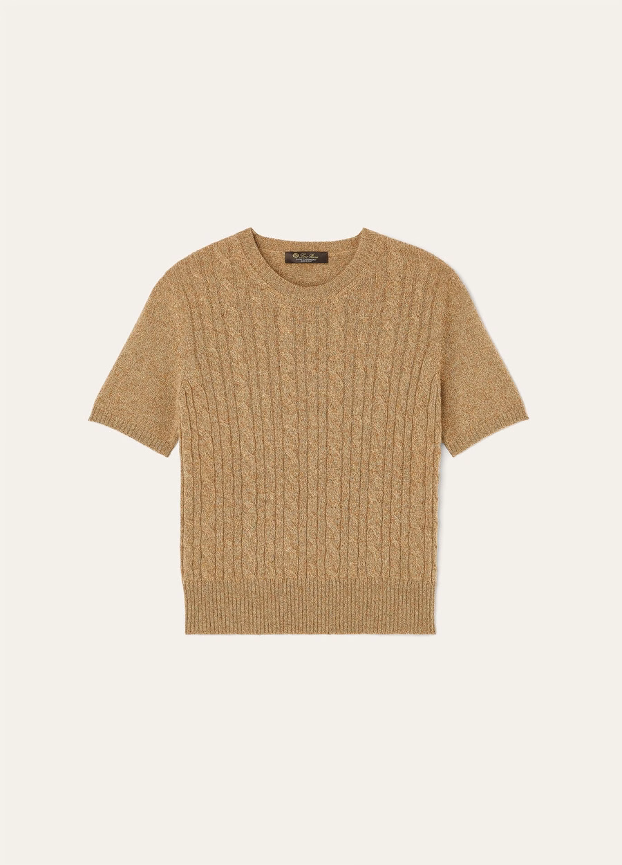 Sudadera Treccia de cuello redondo, cachemir bebé, con infusión de miel cruda melange y romero.