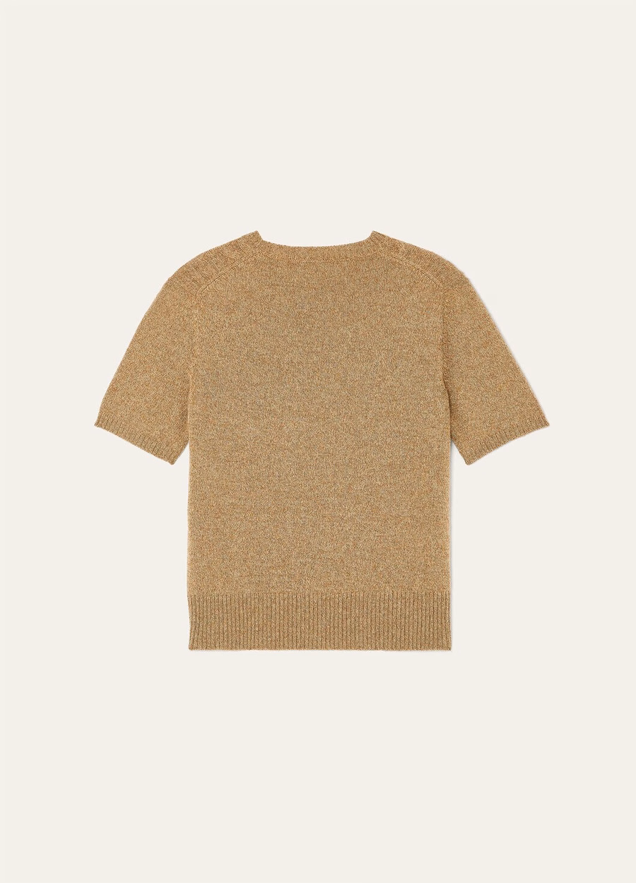 Sudadera Treccia de cuello redondo, cachemir bebé, con infusión de miel cruda melange y romero.