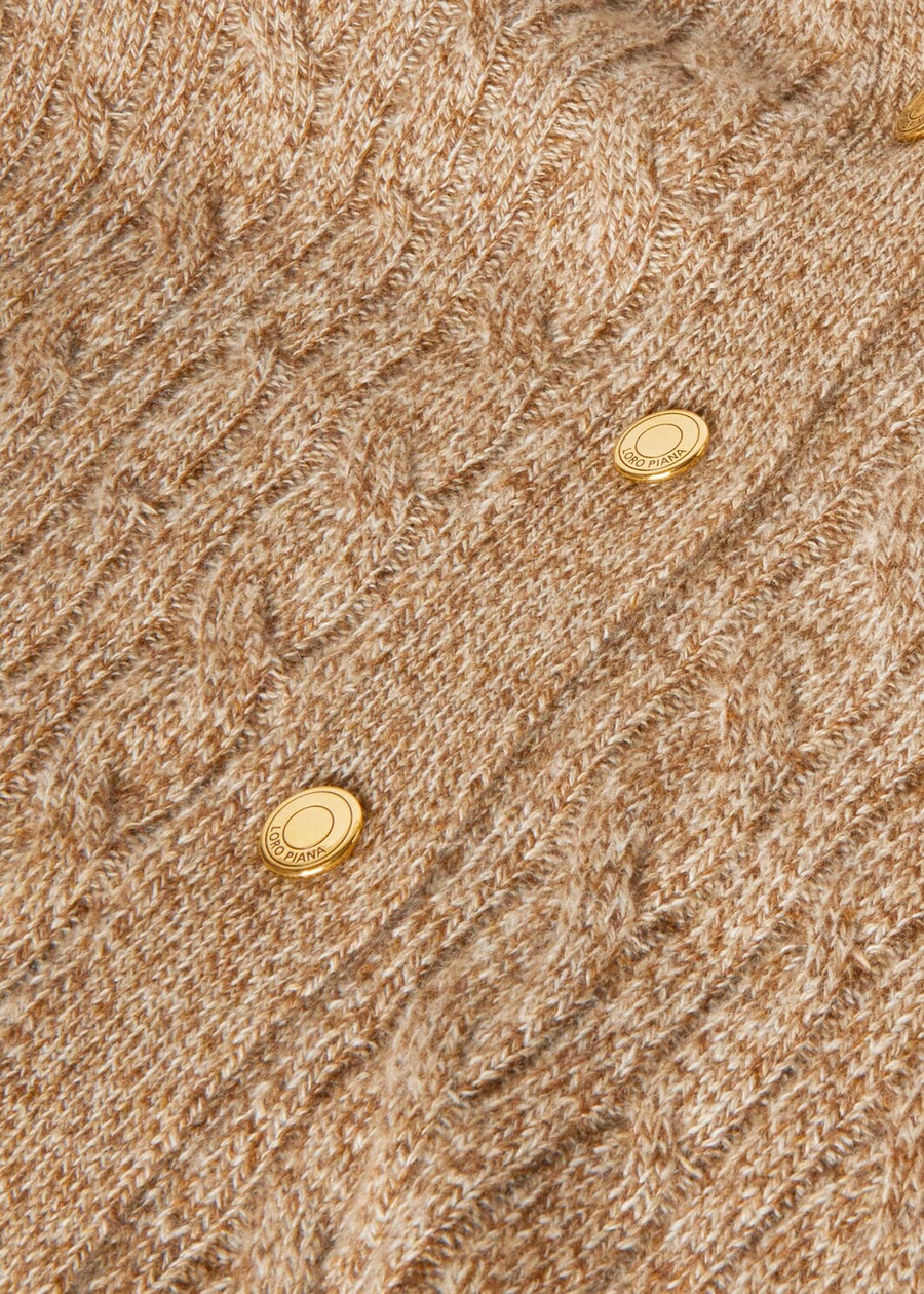 Cárdigan Treccia Baby Cashmere Trigo Dorado/Gingerbread Dorado