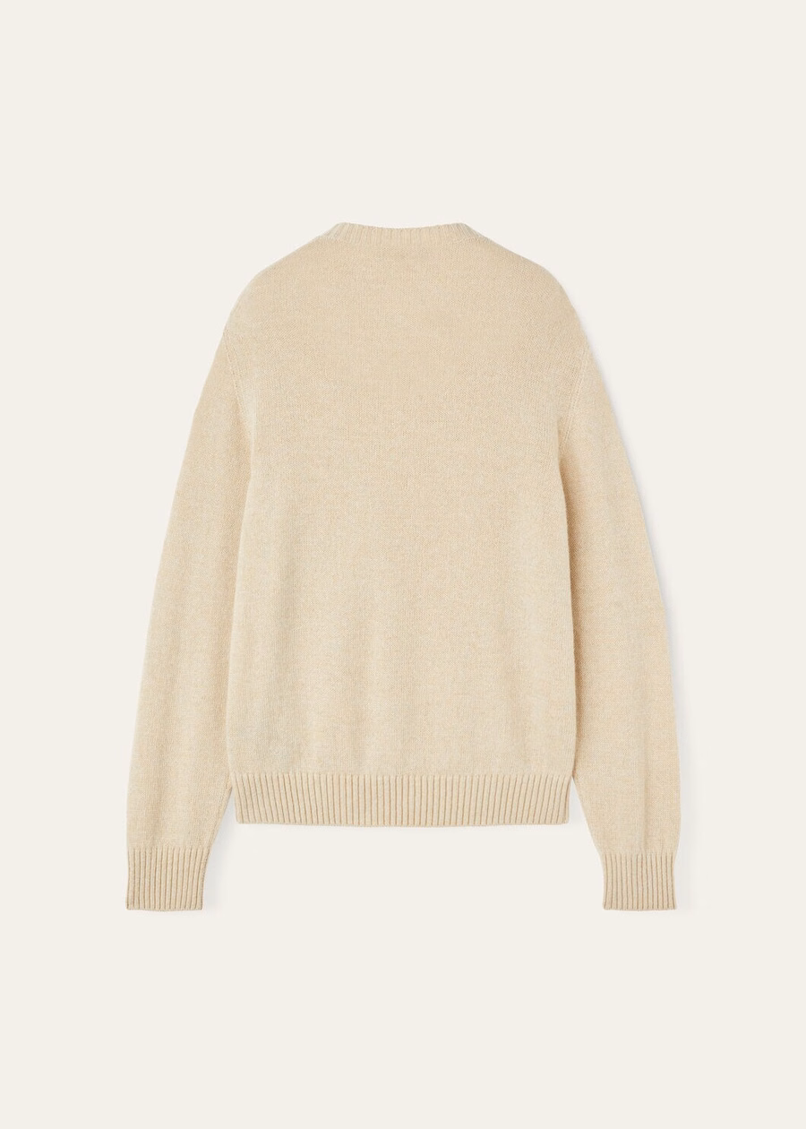 Jersey de cuello redondo Cellio Baby Cashmere color beige rosado/helichrysum/marfil