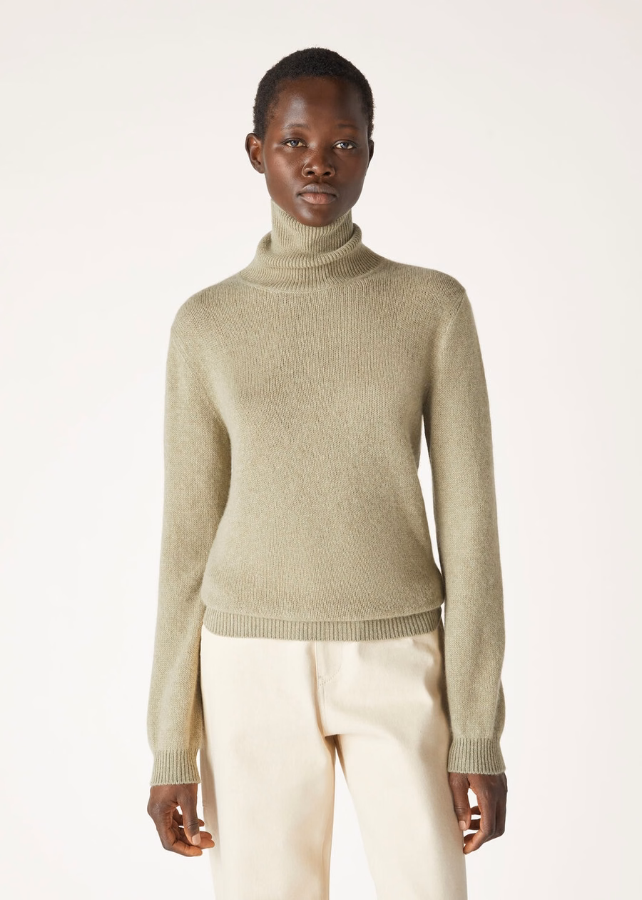Cuello alto Fobello Baby Cashmere con semillas de cilantro melange