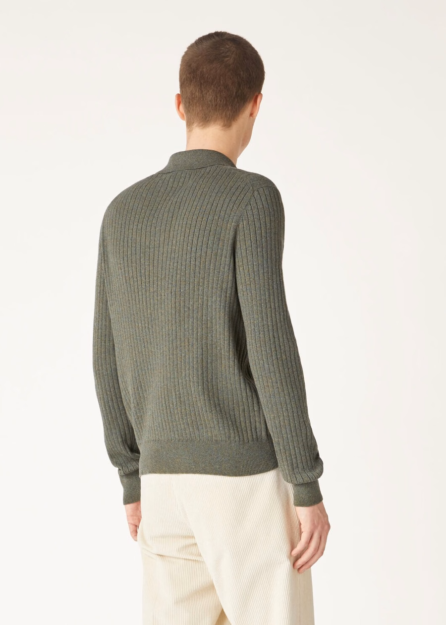 Polo Lexington Baby de cachemir color musgo oscuro jaspeado