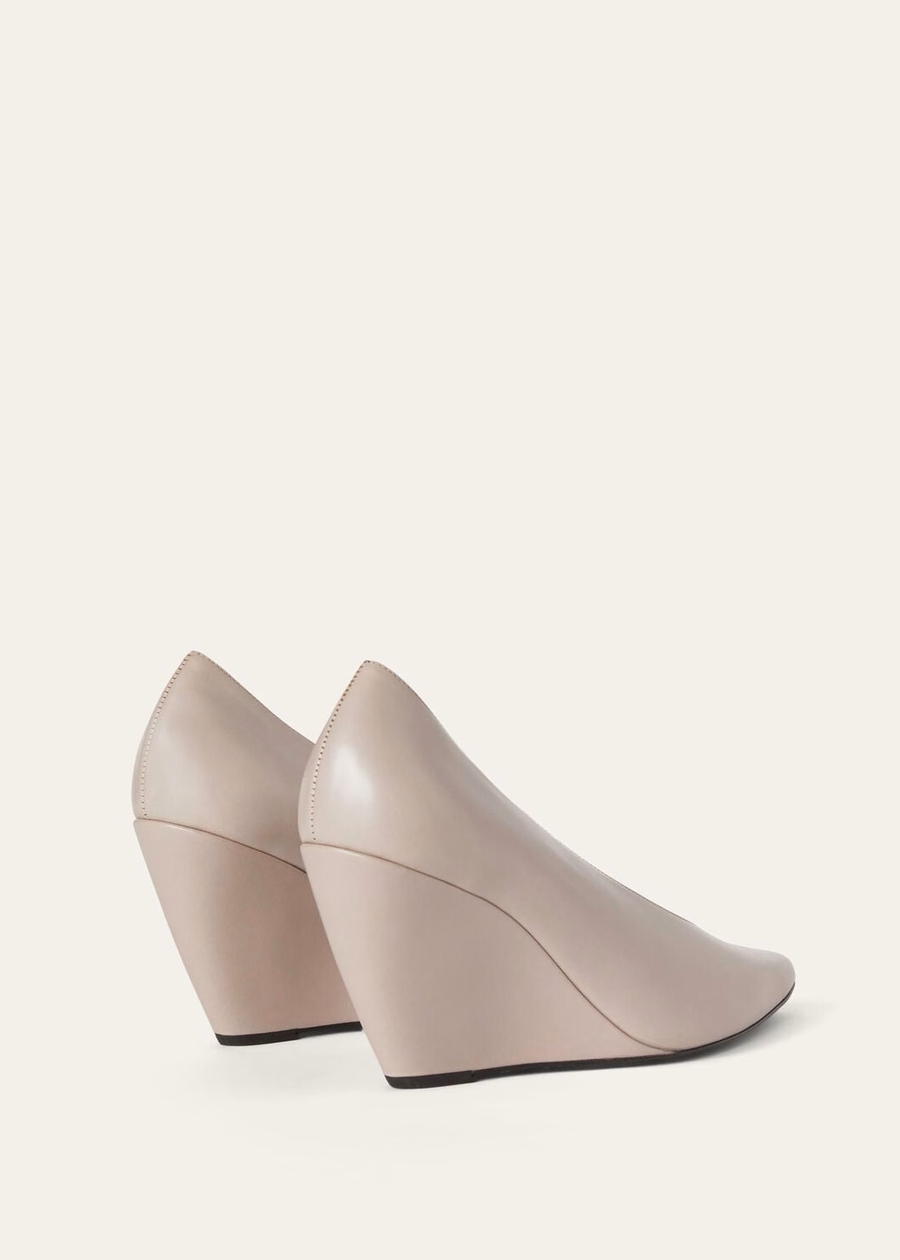 Zapatos de tacón de cuña alta Viola de piel de becerro rosa Nouveau
