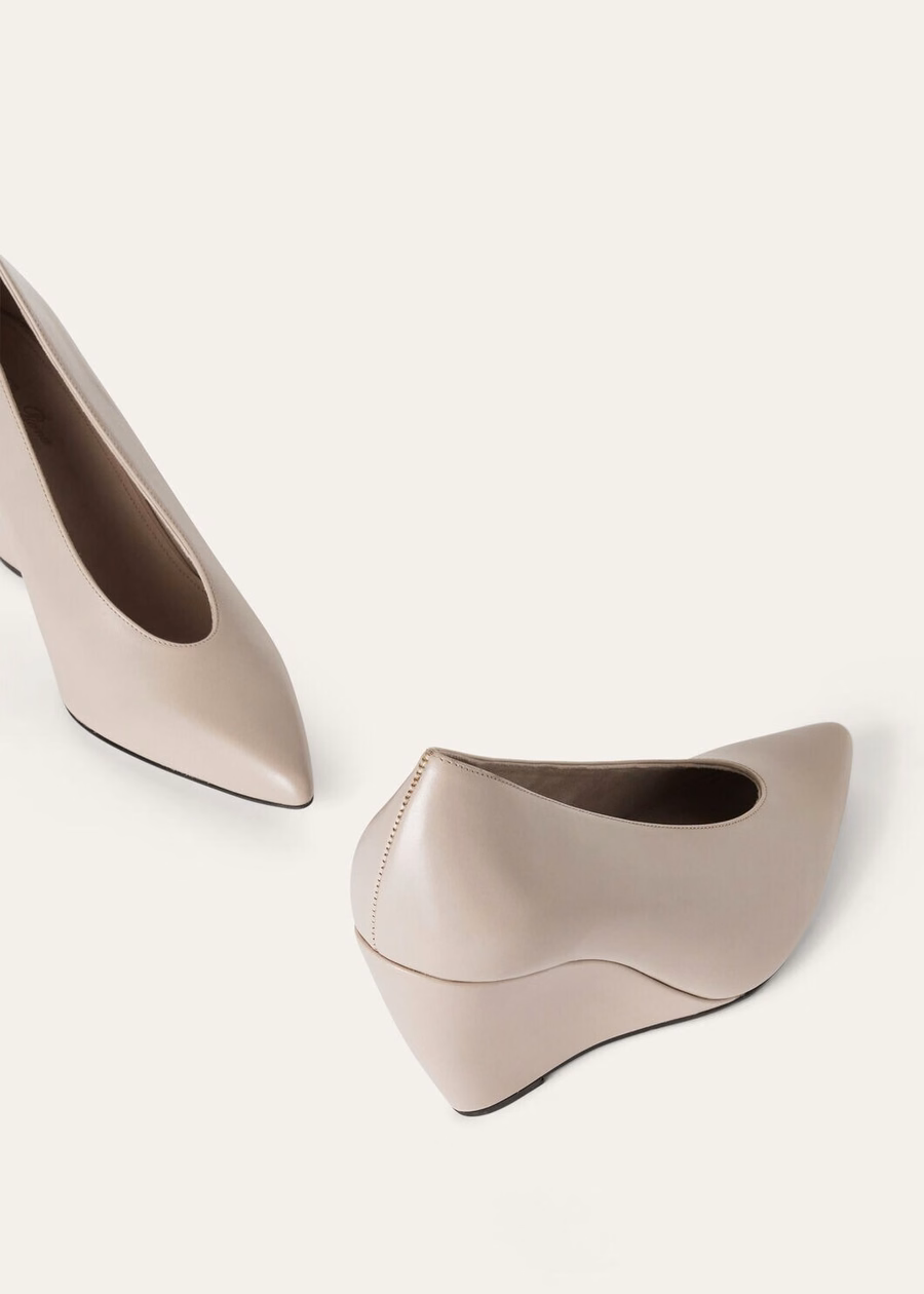 Zapatos de tacón de cuña alta Viola de piel de becerro rosa Nouveau