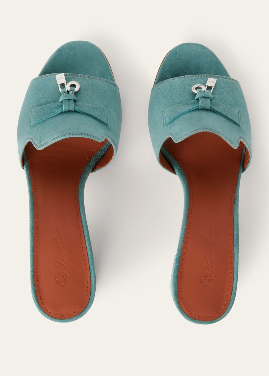 Sandalias Summer Charms de ante y piel de cabra color verde savia