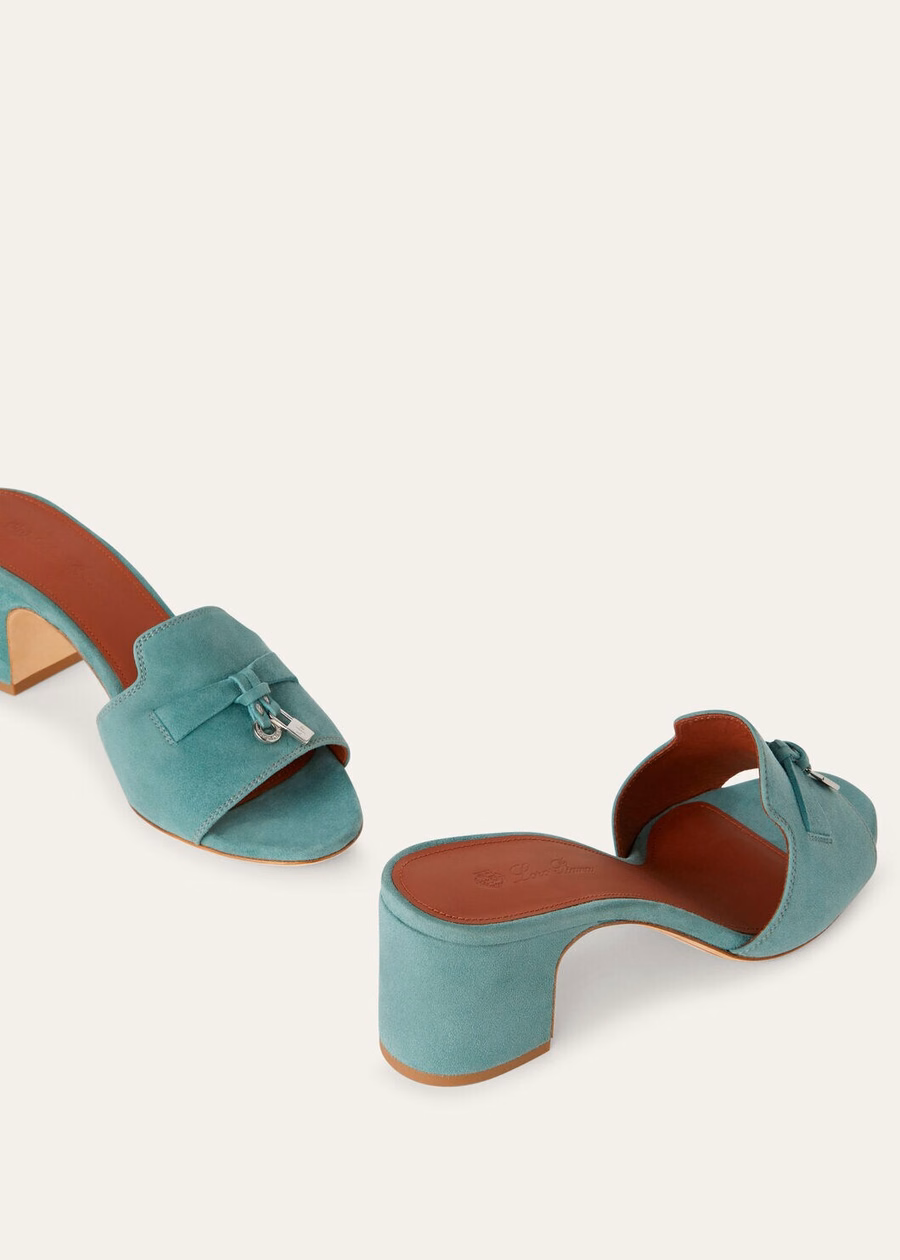 Sandalias Summer Charms de ante y piel de cabra color verde savia