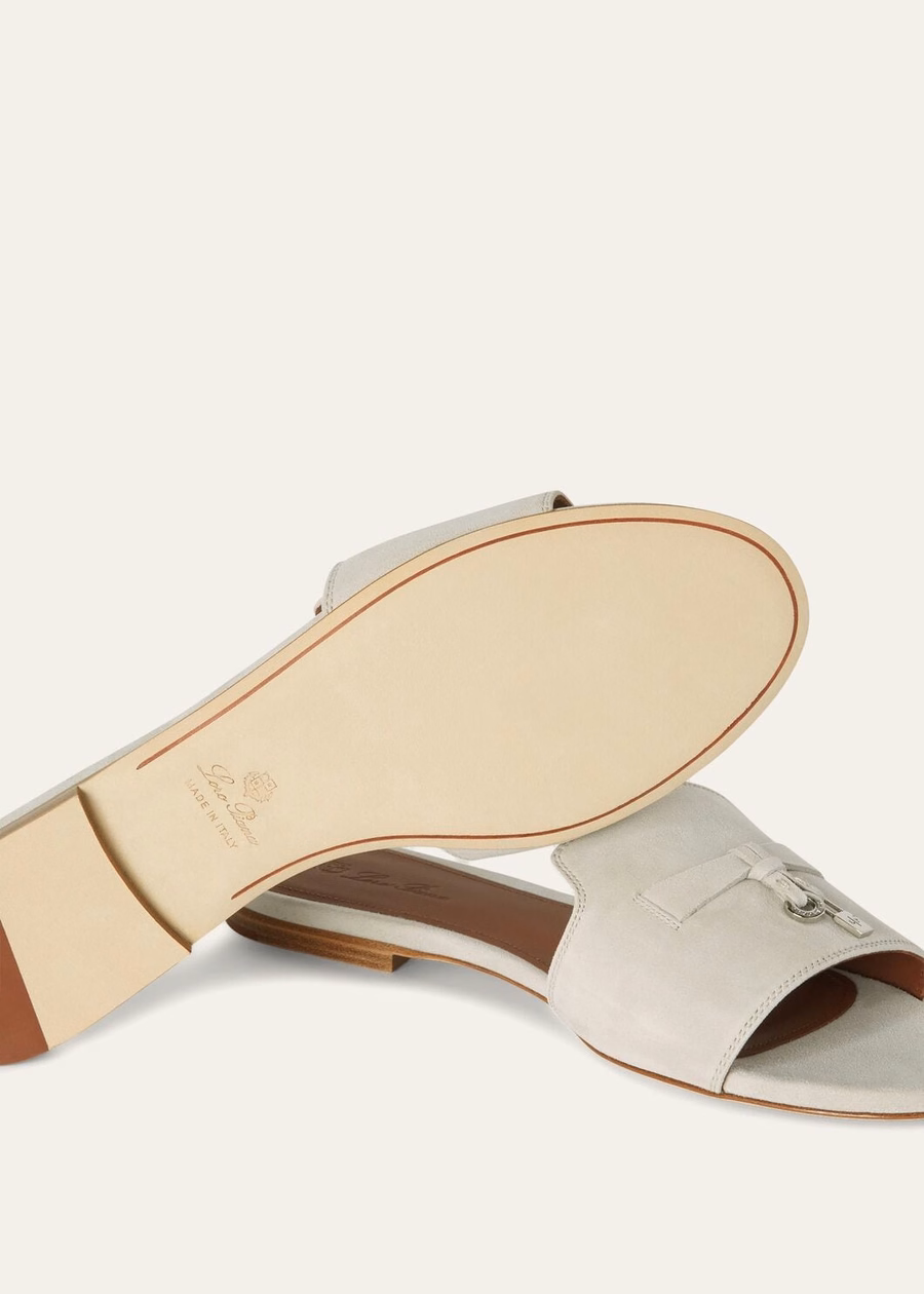 Sandalias Summer Charms de ante y piel de cabra color perla empolvada