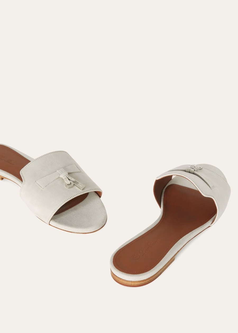 Sandalias Summer Charms de ante y piel de cabra color perla empolvada