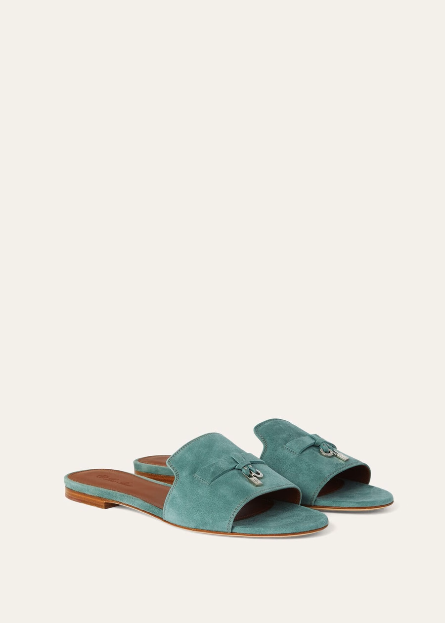 Sandalias Summer Charms de ante y piel de cabra color verde savia