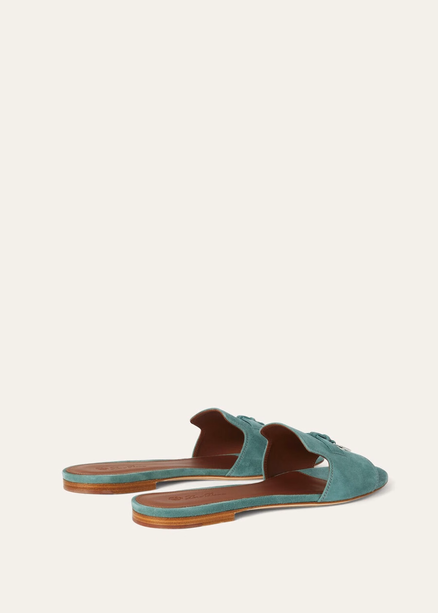 Sandalias Summer Charms de ante y piel de cabra color verde savia